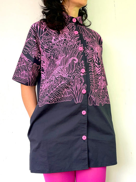 Blusa Gogó Selva Azul Oscura