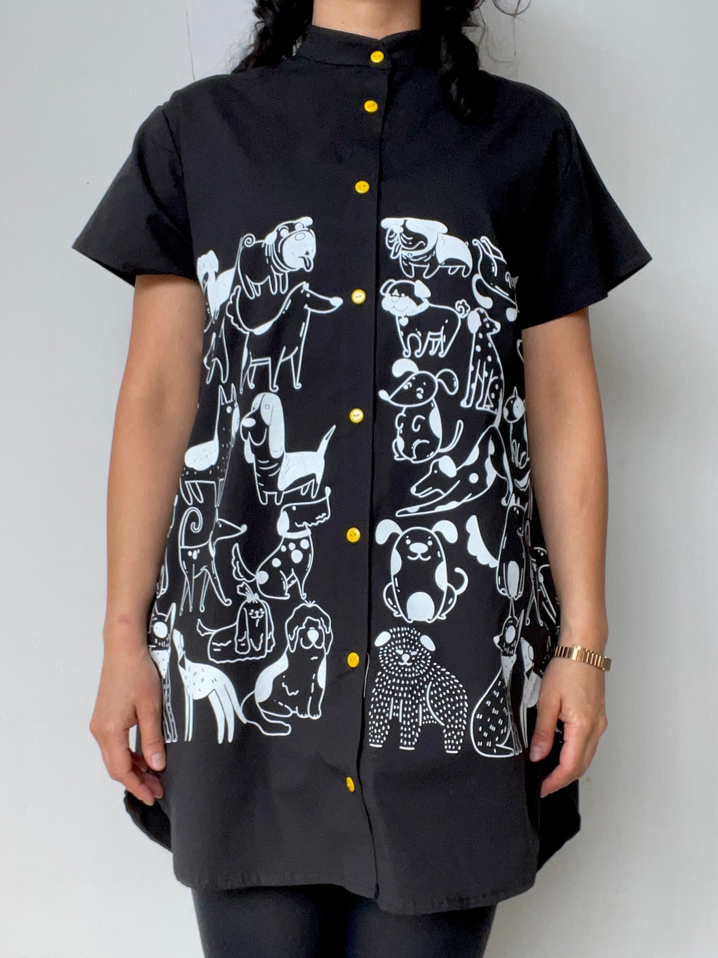 Blusa Bacana perros negra