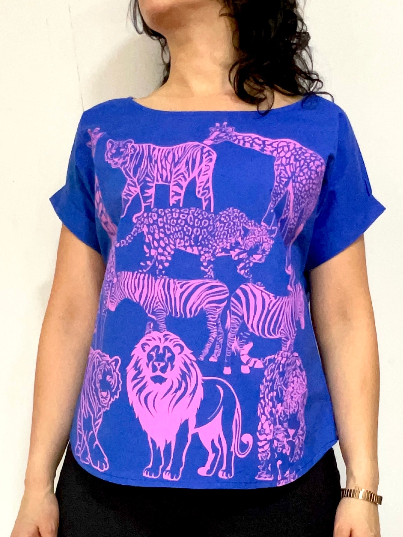 Camiseta en Popelina Azul Leon