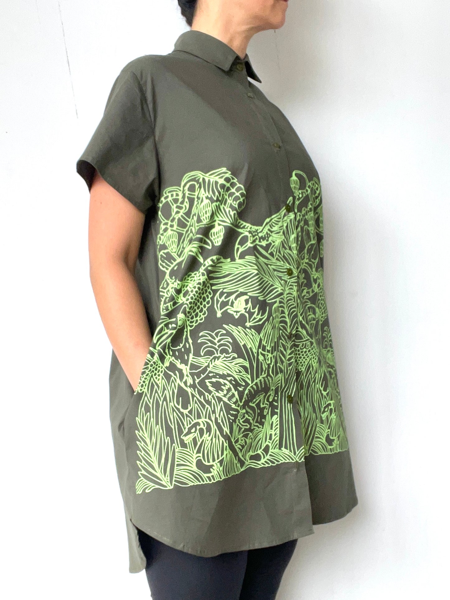 Blusa Bacana selva verde oliva