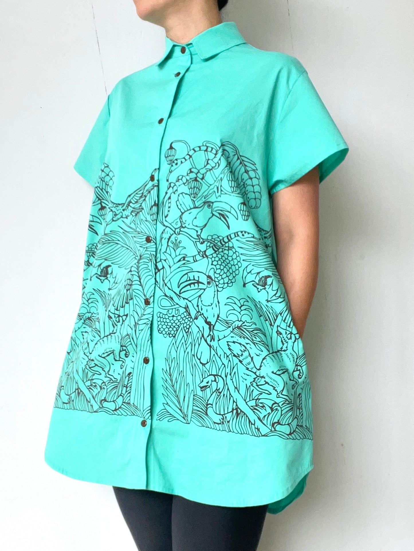 Blusa Bacana selva agumarina