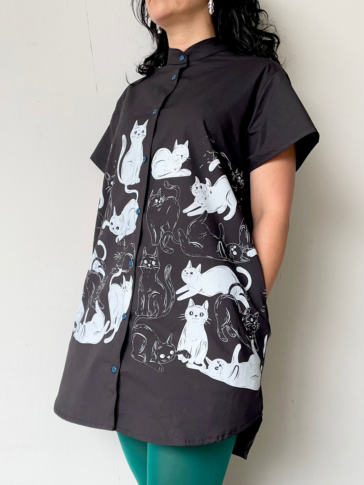 Blusa Bacana gatos negra
