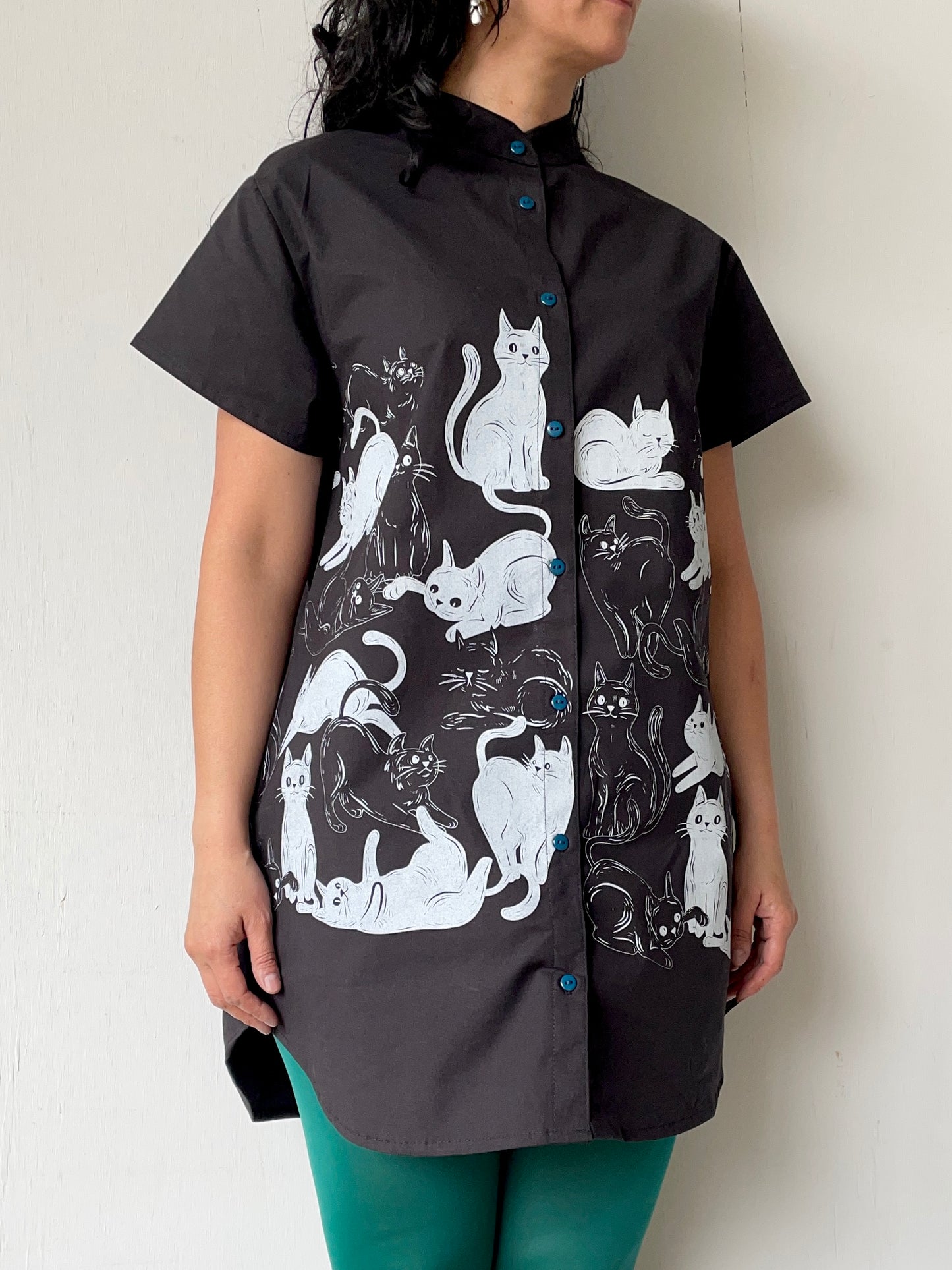 Blusa Bacana gatos negra