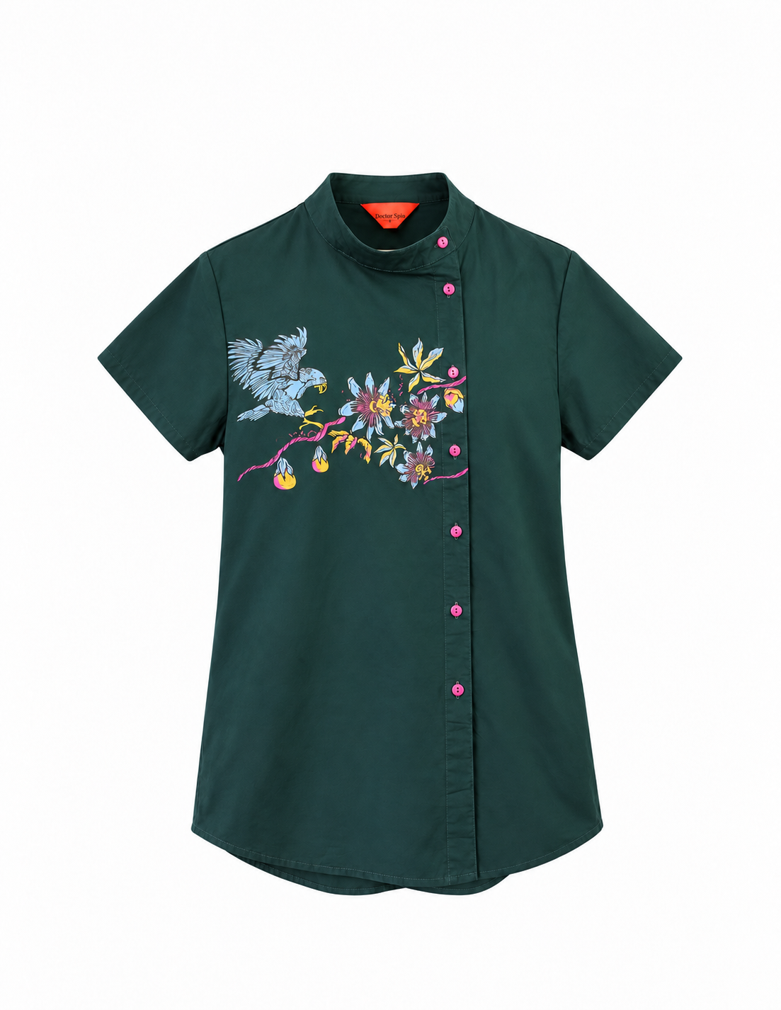 Blusa Abotonada Larga Flor de Maracuyá