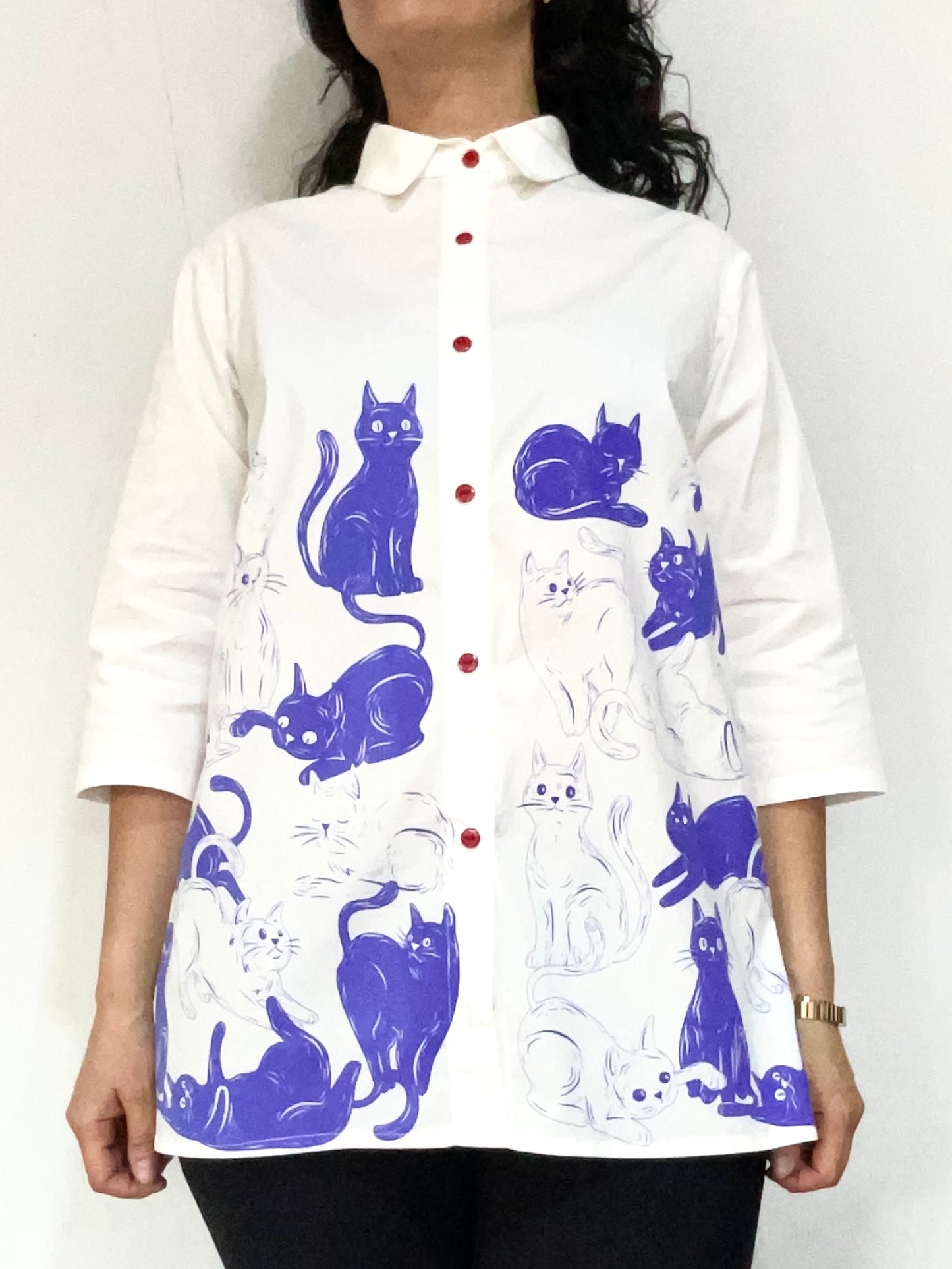 Blusón Gatos Azules