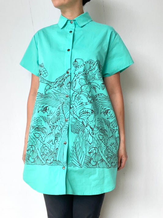 Blusa Bacana selva agumarina