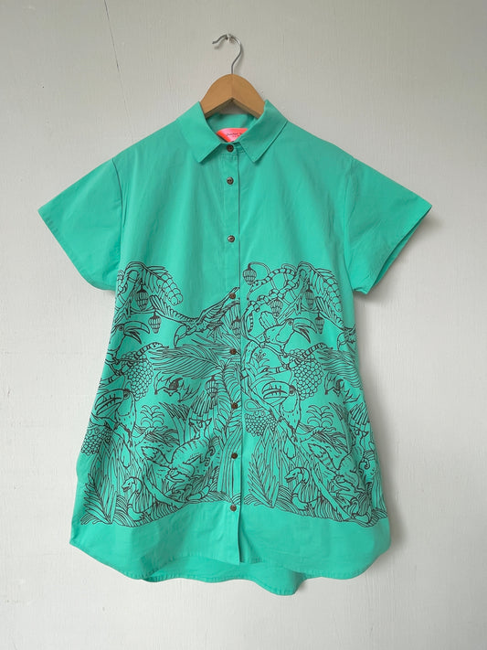 Blusa Bacana selva agumarina