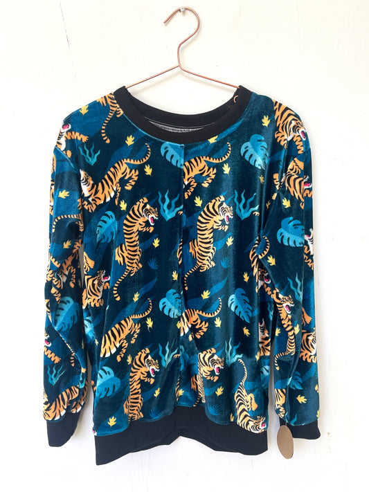 Buzo Tigres azul Terciopelo (hecho de piezas)
