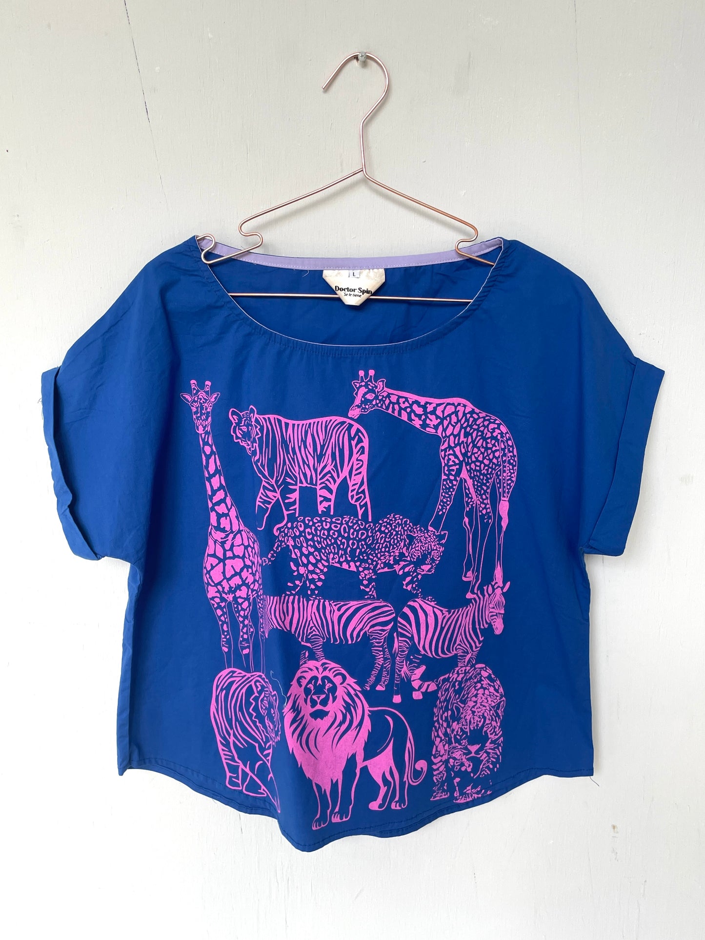 Camiseta en Popelina Azul Leon (defecto tela)